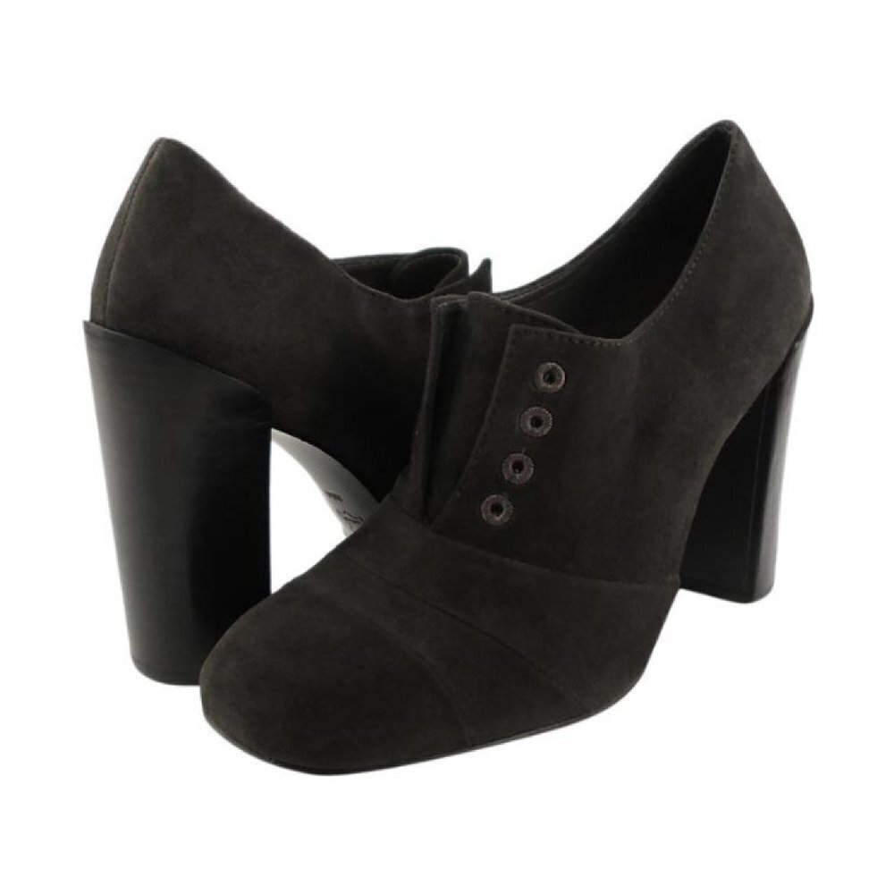 NWOT Tory Burch Stella Black Suede Laceless Solid Oxford Booties Sz 8.5
